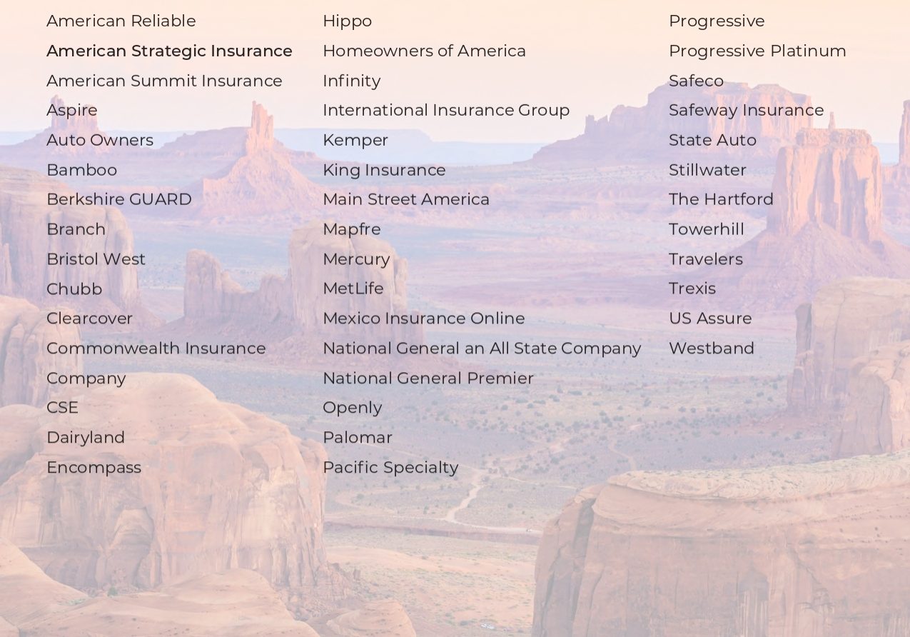 Arizona Personal Insurance Carriers list